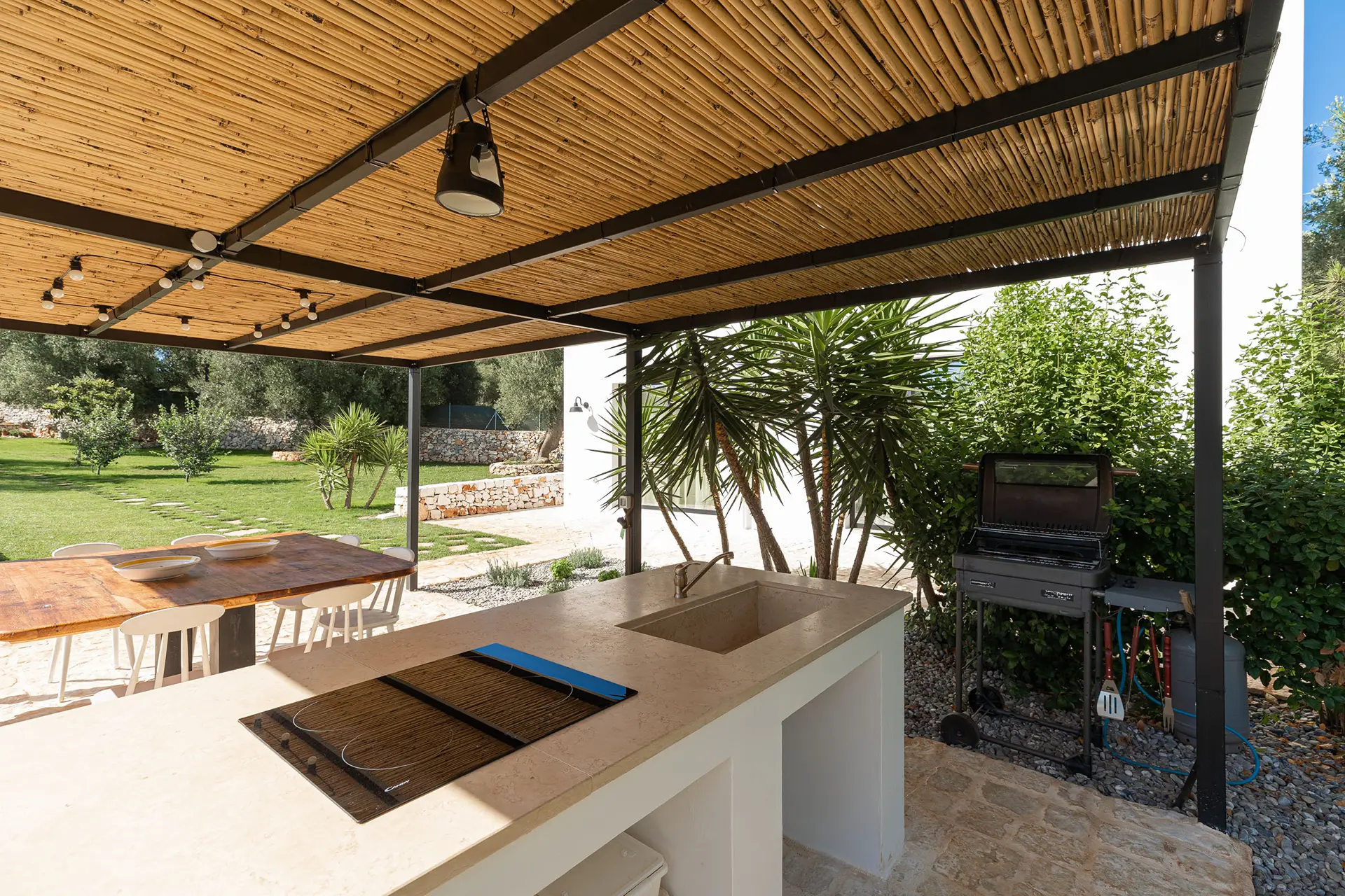 Outdoor hob, fridge and bbq