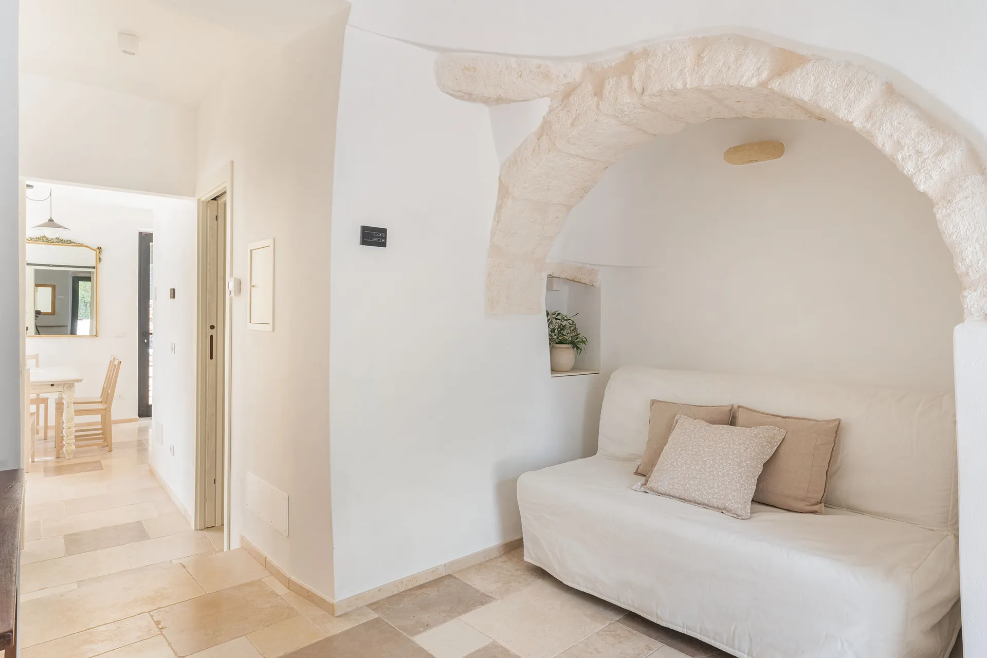 Secondary living with sofa bed (12cm) and private bathroom with shower
