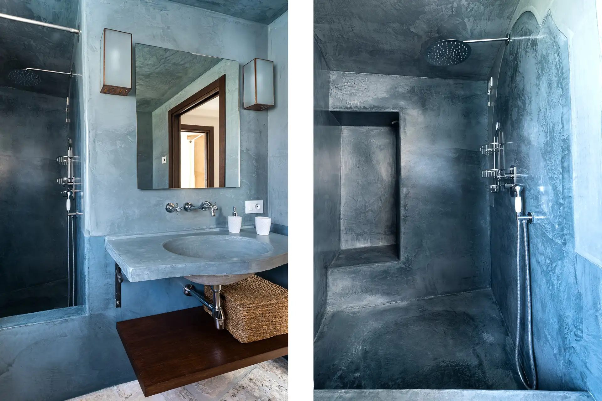 Trullo 2: Bathroom 2 with shower and bath tube